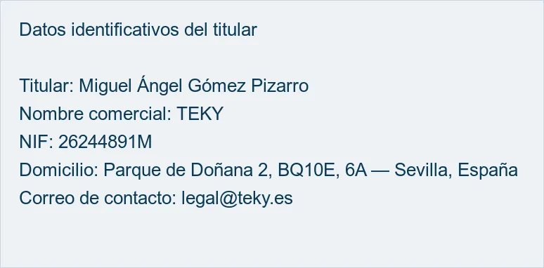 Datos identificativos del titular
